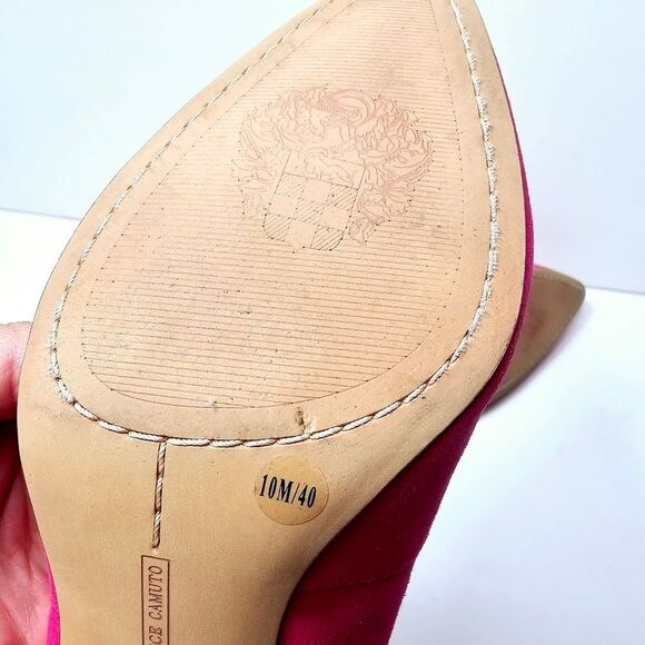 Vince Camuto Suede Fuchsia Pink Low Profile Heel Size 10 LIKE NEW! - Picture 8 of 8